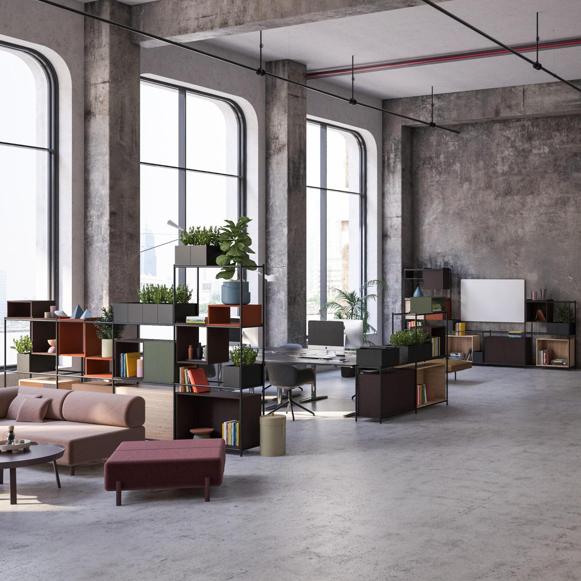 nature et plantes dans un cafétéria de bureau